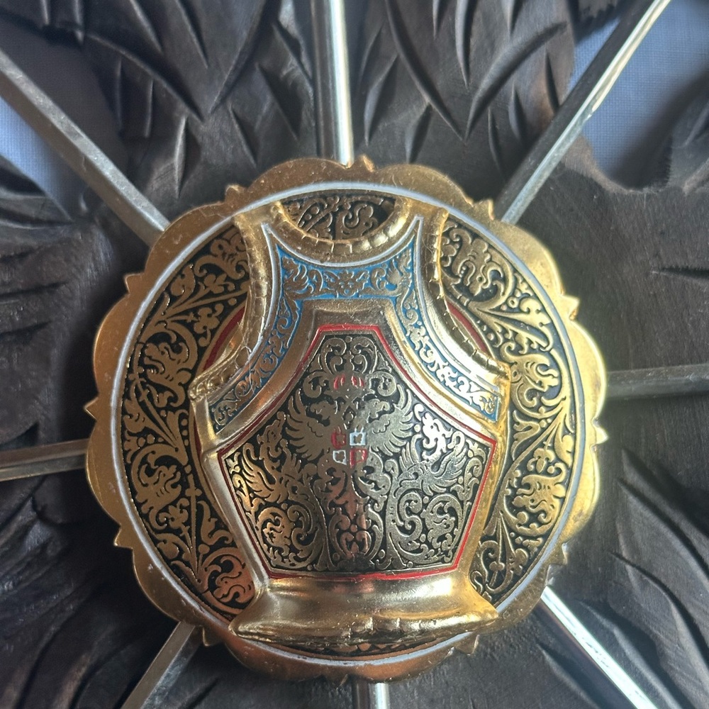 Vintage Toledo Sword Shield Wall Plaque Medieval Castle Decor Art - Picture 4 of 5